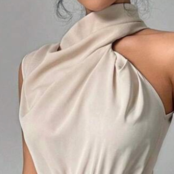 Classic Solid One Shoulder Wide leg Pants Set - Picture 8 of 8